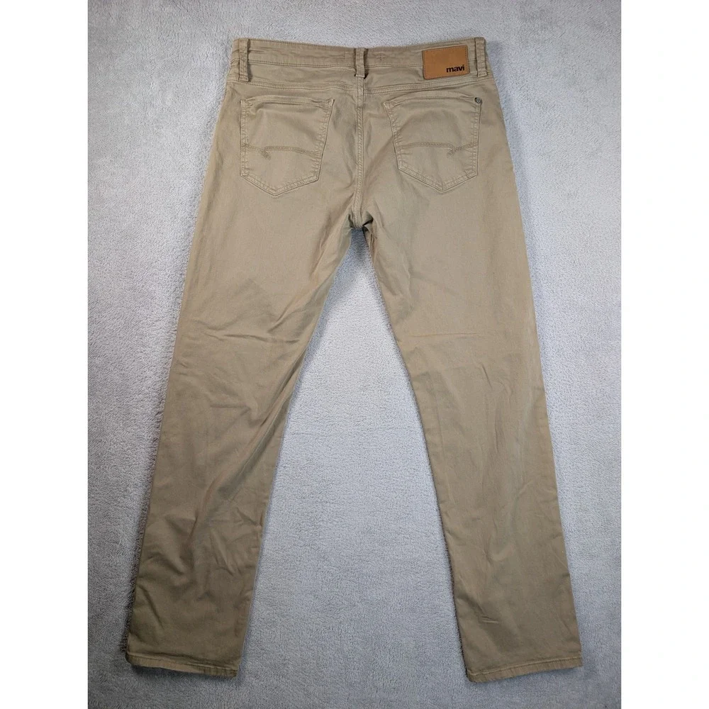 Mavi Zach Straight Leg Pants Mens 36x34 Tan Khaki Cotton Blend Stretch Casual